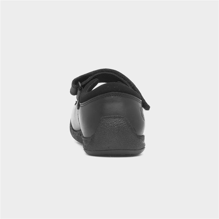 Christina Girls Black Leather Shoe
