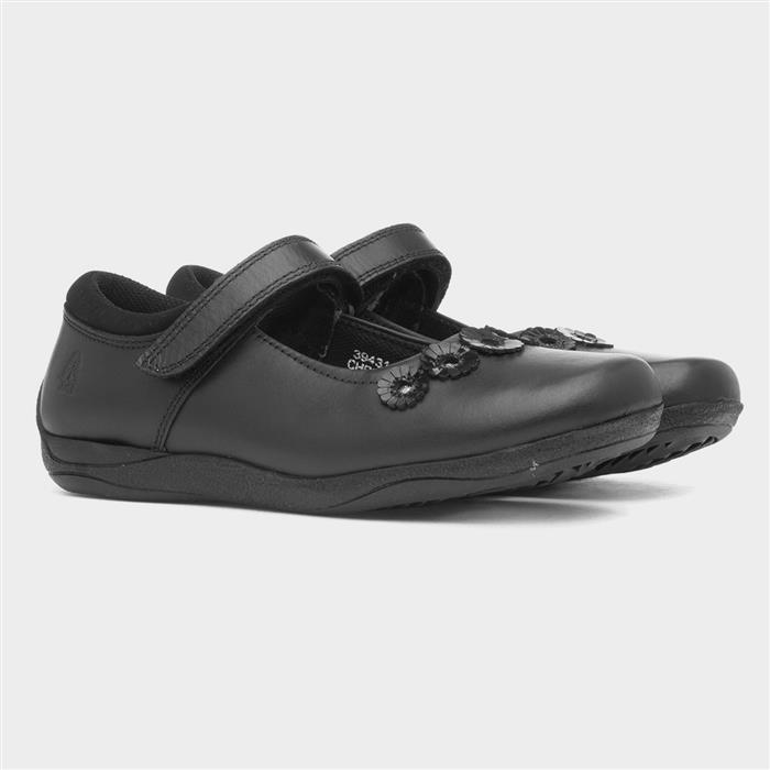 Christina Girls Black Leather Shoe