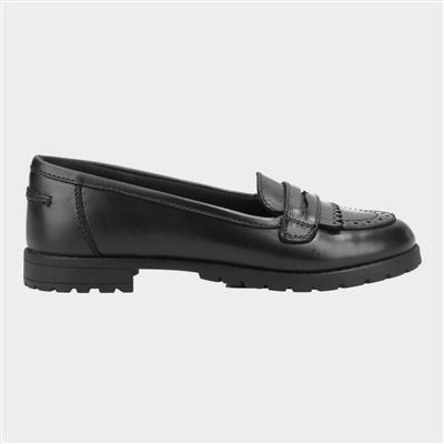 Emer Junior Kids Black Leather Shoe