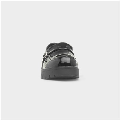 Bebe Girls Black Patent Chunky Loafer