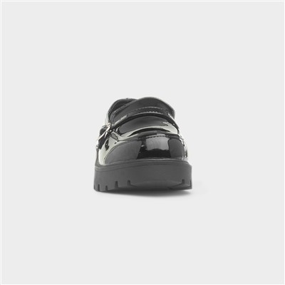 Bebe Girls Black Patent Chunky Loafer