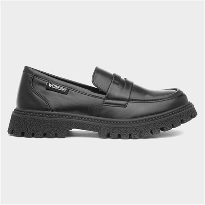 Kids Black Chunky Loafer