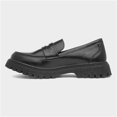 Kids Black Chunky Loafer