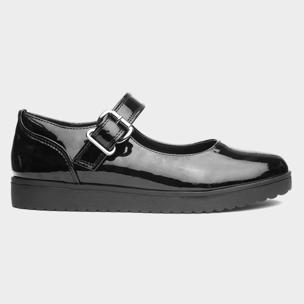 Isla Girls Black Patent School Shoe