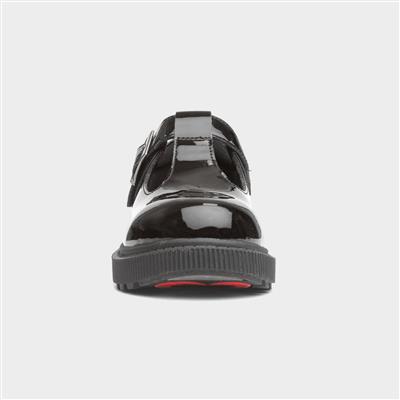 Holly Girls Black Patent T-Bar Shoe