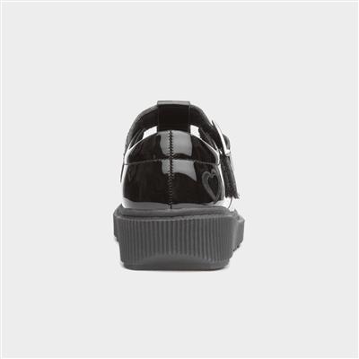 Holly Girls Black Patent T-Bar Shoe