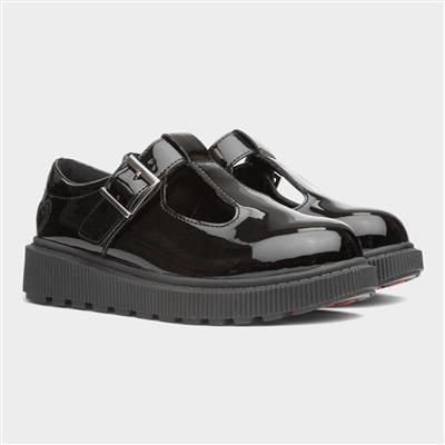 Holly Girls Black Patent T-Bar Shoe