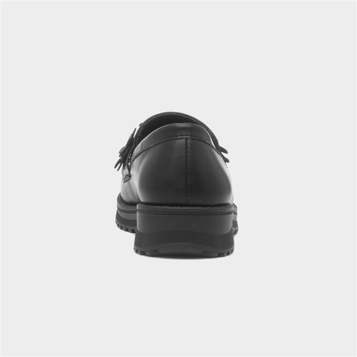 Girls Black Multi Flower Loafer