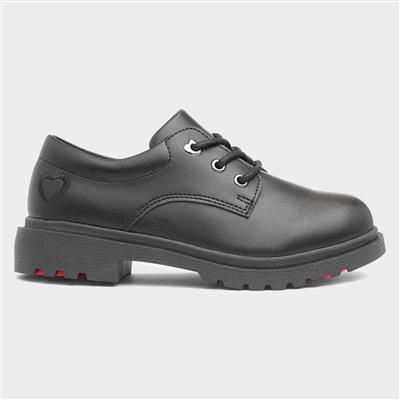 Jasmine Girls Black Lace Up Shoe