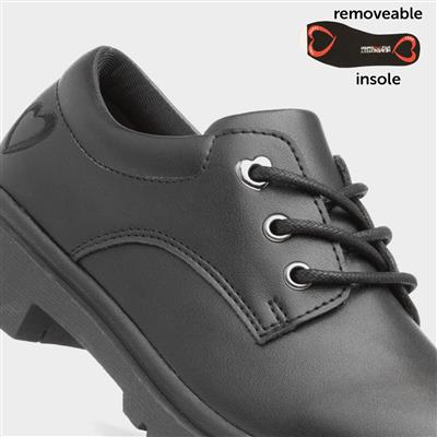 Jasmine Girls Black Lace Up Shoe