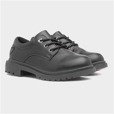 Jasmine Girls Black Lace Up Shoe