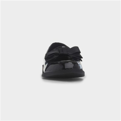 Iona Girls Black Patent Bow Loafer