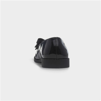 Iona Girls Black Patent Bow Loafer