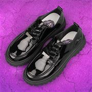 Wednesday Girls Black Lace Up Chunky Patent Shoe (Click For Details)