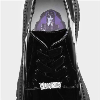 Girls Black Lace Up Patent Shoe