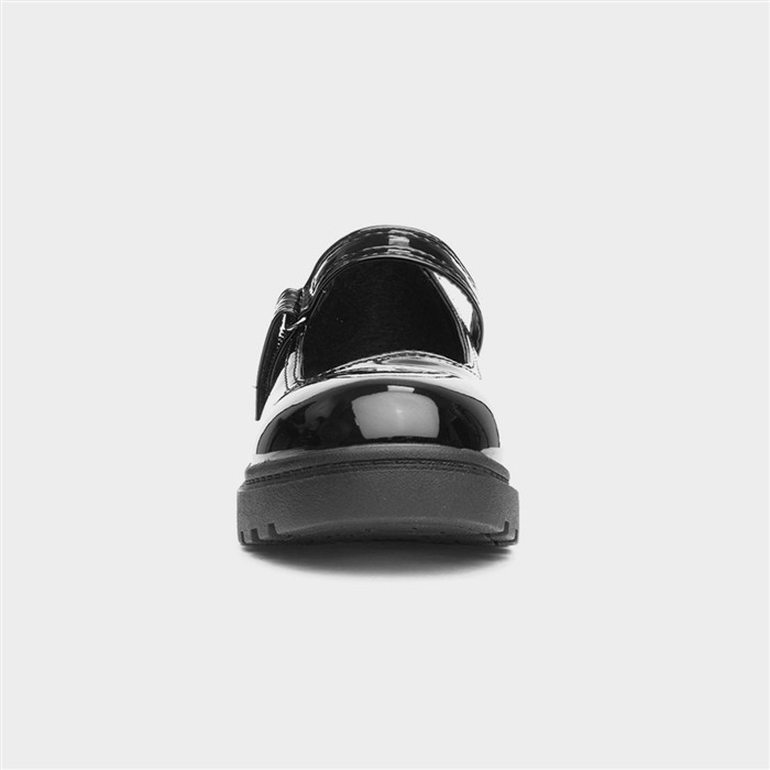 Gianna Girls Black Patent School Shoe