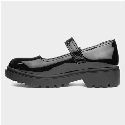 Gianna Girls Black Patent School Shoe