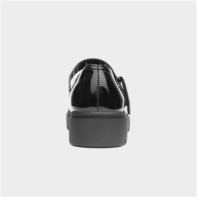 Gianna Girls Black Patent School Shoe