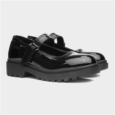 Gianna Girls Black Patent School Shoe