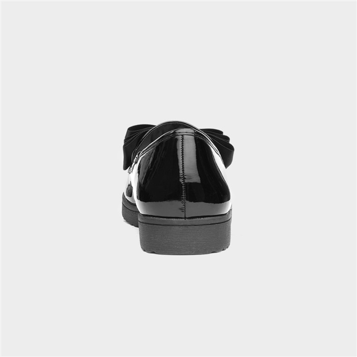 Tess Girls Jnr Black Patent Bow Loafer