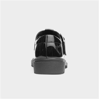 Blossom Girls Black T-Bar Shoe