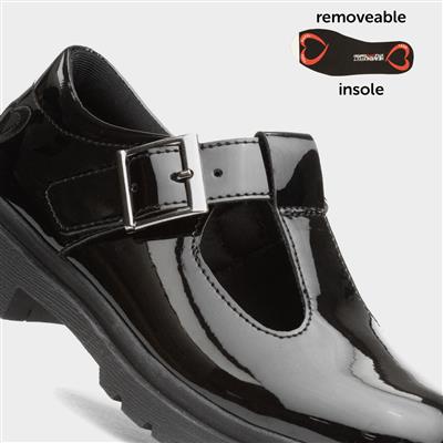 Blossom Girls Black T-Bar Shoe