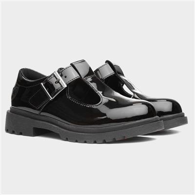 Blossom Girls Black T-Bar Shoe