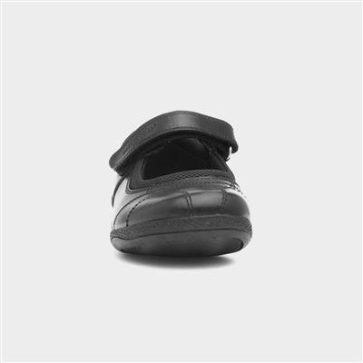 Clara Girls Black Leather School Shoe