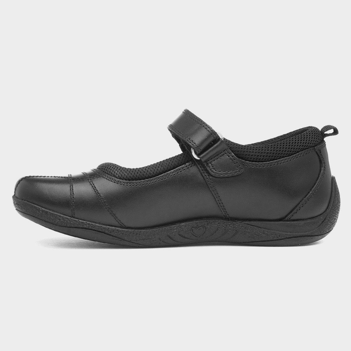 Hush Puppies Clara Girls Black Leather School Shoe-20429 | shoezone