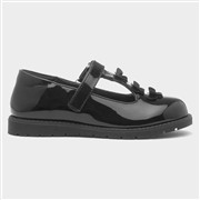 Happy Bee Girls Black Patent T-Bar School Shoe (Click For Details)