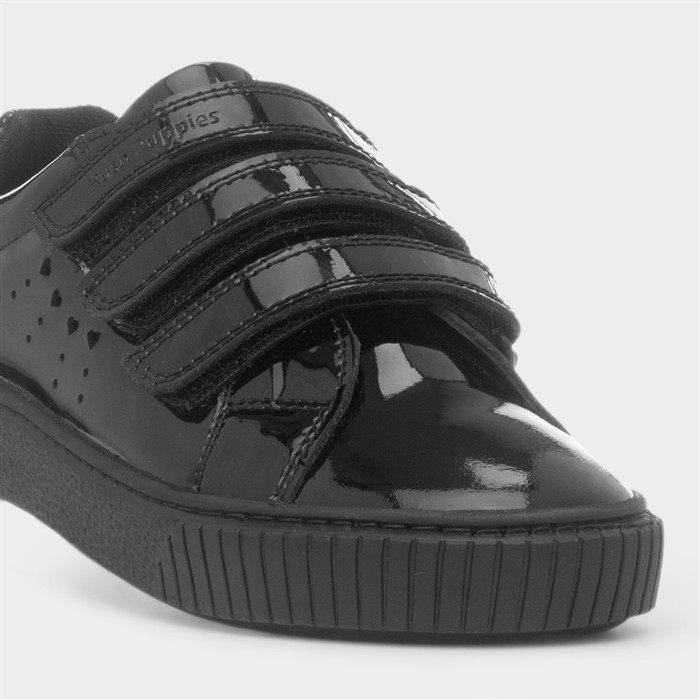Elsie Girls Black Leather School Shoe