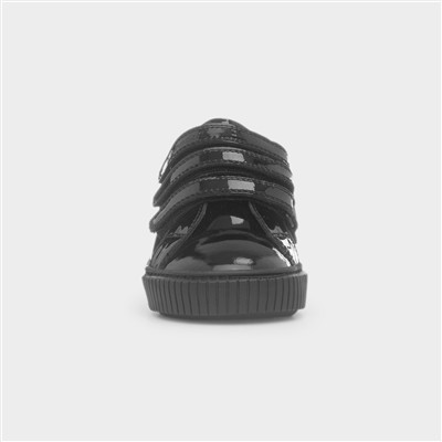 Elsie Girls Black Leather School Shoe