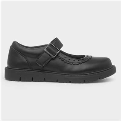 Severn Girls Black School Shoe