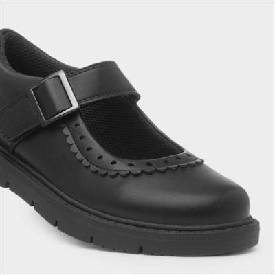 Severn Girls Black School Shoe