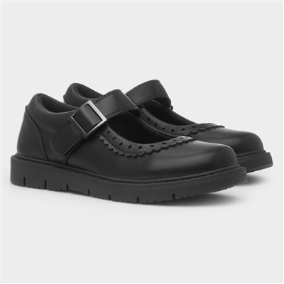 Severn Girls Black School Shoe