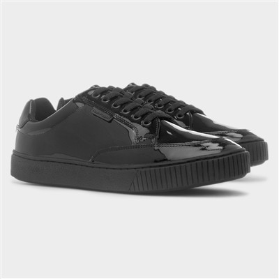 Evelyn Girls Black Leather Shoe