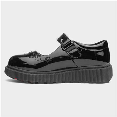 Iris Girls Black Patent School Shoe