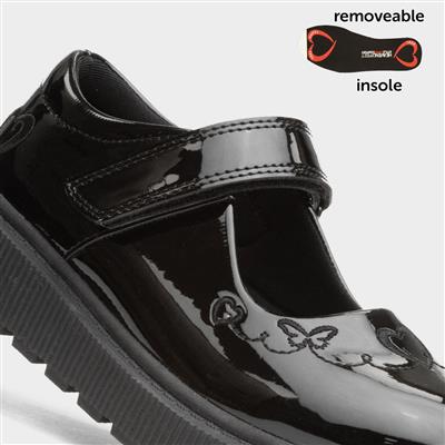 Iris Girls Black Patent School Shoe