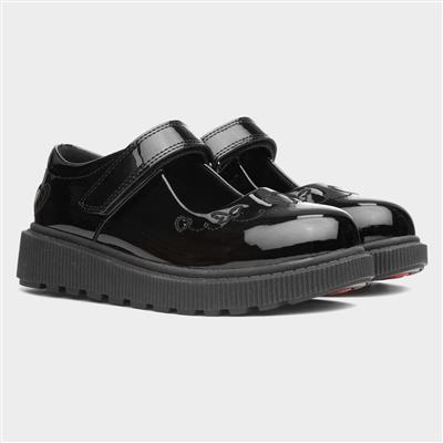 Iris Girls Black Patent School Shoe