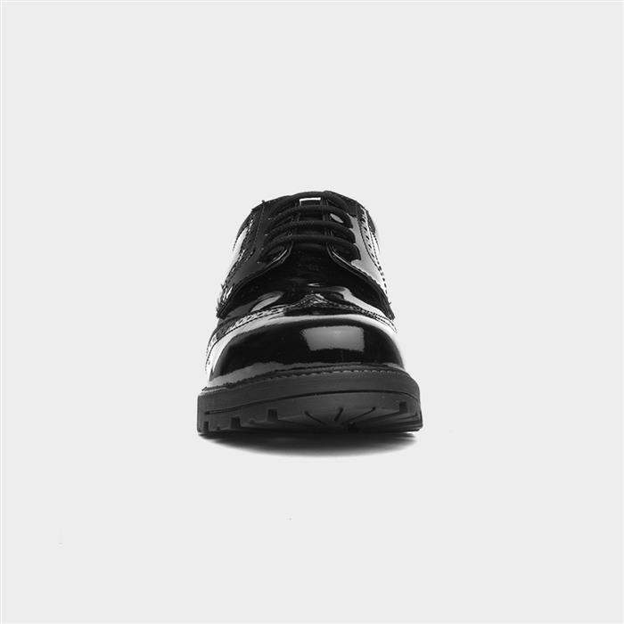 Darcy Girls Black Patent Brogue