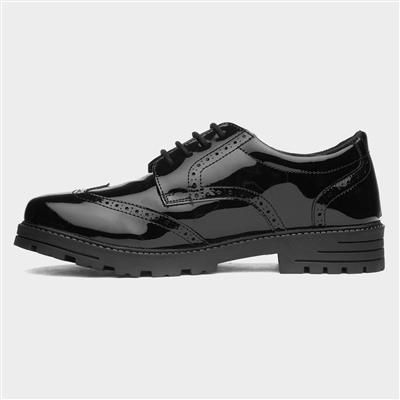 Darcy Girls Black Patent Brogue