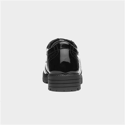 Darcy Girls Black Patent Brogue