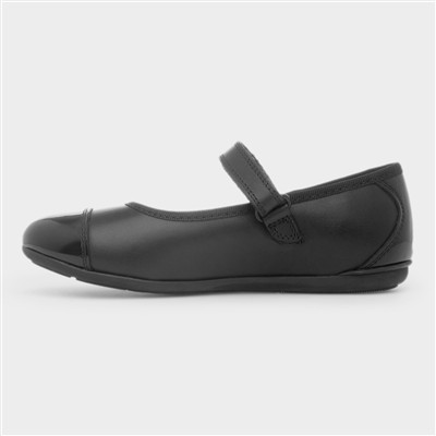 Lottie Girls Black Leather Shoe
