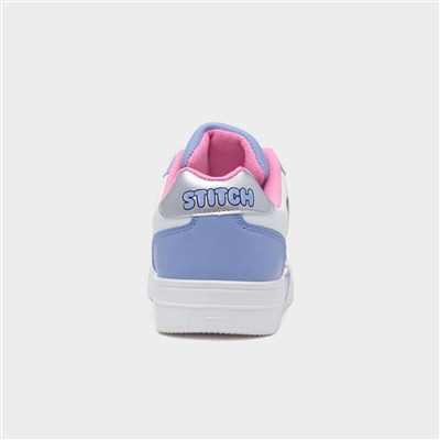 Kids White & Blue Lace Up Shoe