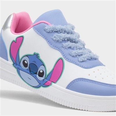 Kids White & Blue Lace Up Shoe
