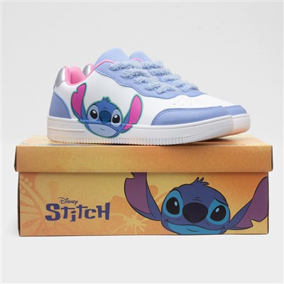 Kids White & Blue Lace Up Shoe