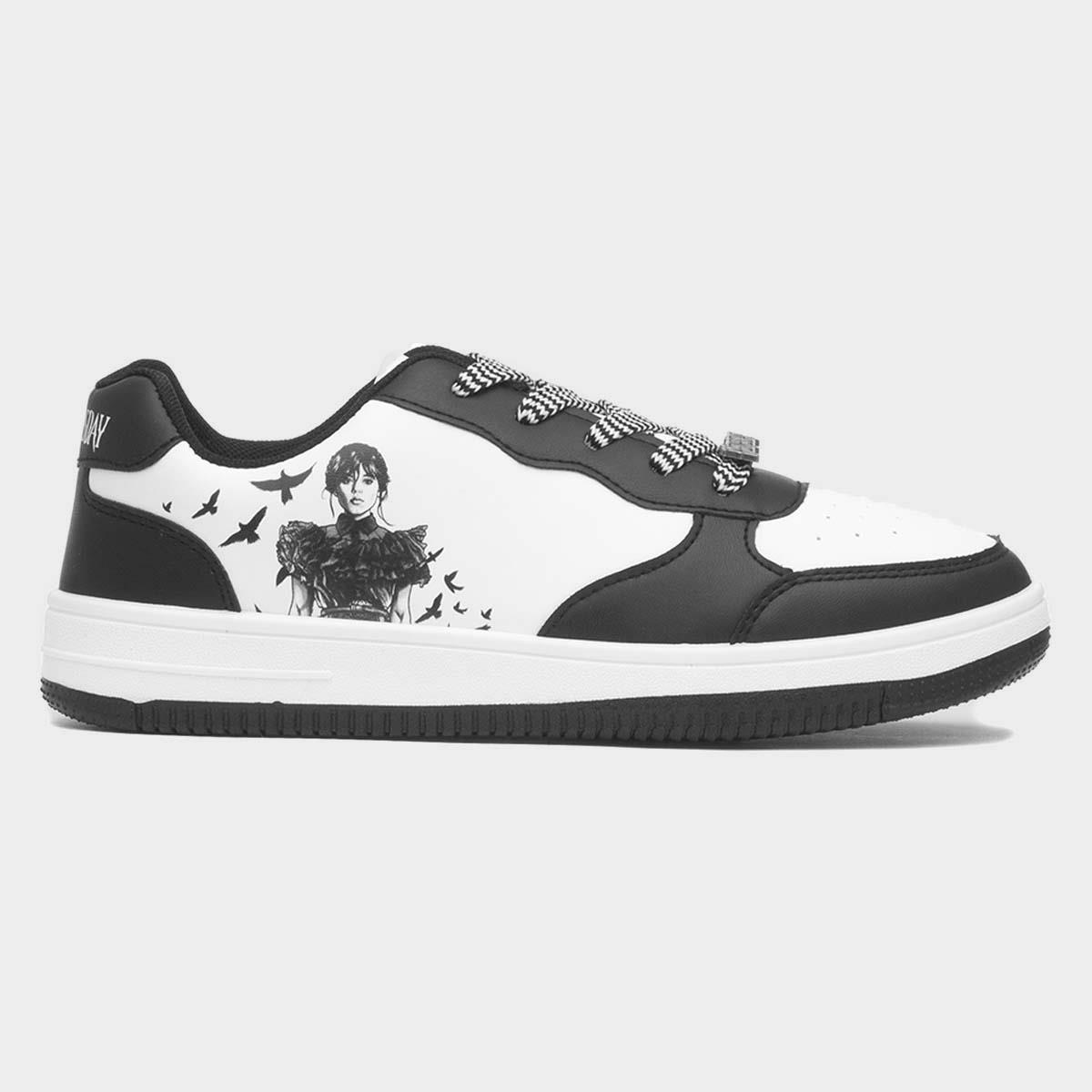 Wednesday Kids Black & White Casual Shoe-20444 | shoezone