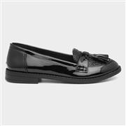 Lilley Cas Girls Black Patent Loafer Shoe (Click For Details)