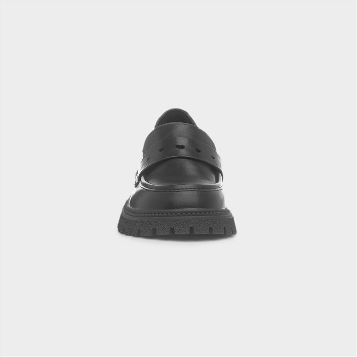 Girls Black Chunky Loafer Shoe