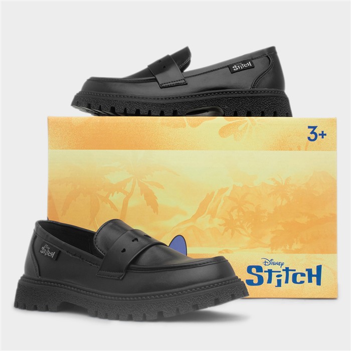 Girls Black Chunky Loafer Shoe